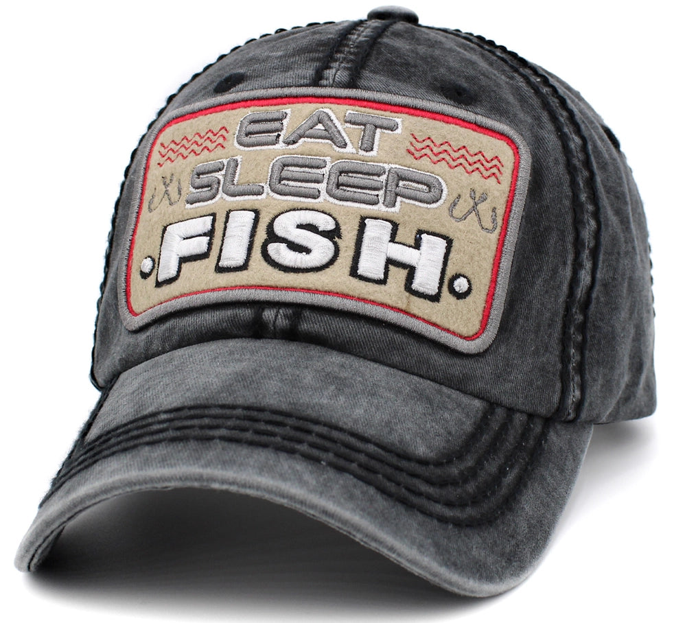 Eat Sleep Fish Vintage Ballcap