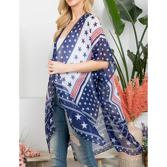 Multi Star American Flag Kimono