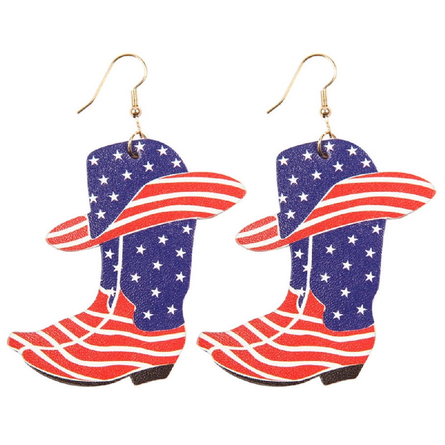 USA Cowboy Boots Drop Earrings