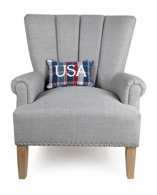 Picnic Plaid USA Embroidered Pillow