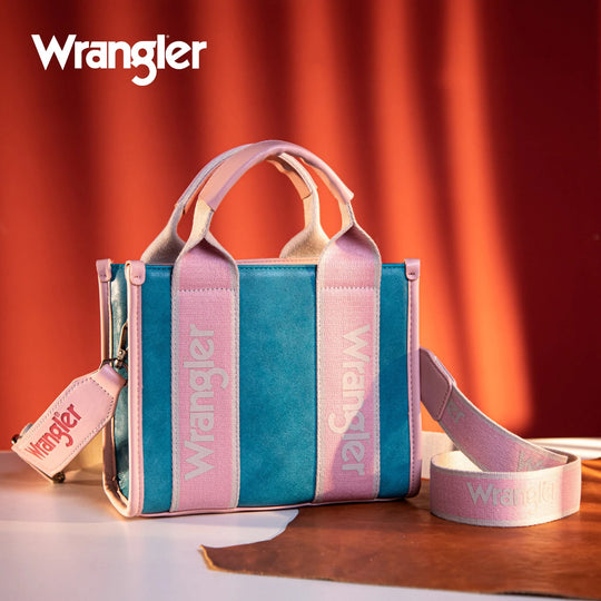 Wrangler Colour Block Small Tote/Crossbody -Turquoise