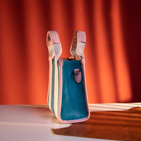 Wrangler Colour Block Small Tote/Crossbody -Turquoise