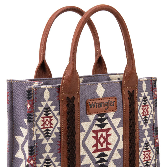 Wrangler Southwestern Print Small Canvas Tote/Crossbody - Lavender