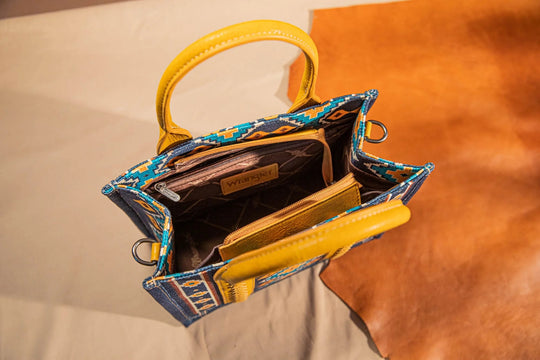 Wrangler Southwestern Print Small Canvas Tote/Crossbody - Mustard