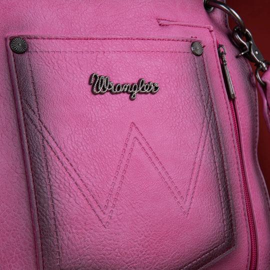 Wrangler Rivets Fringe Concealed Carry Crossbody - Hot Pink