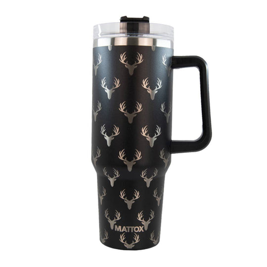 Deer All Over Black 40oz Tumbler