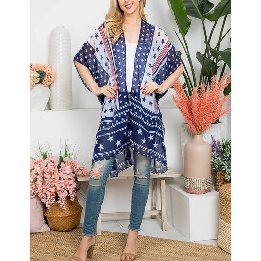 Multi Star American Flag Kimono