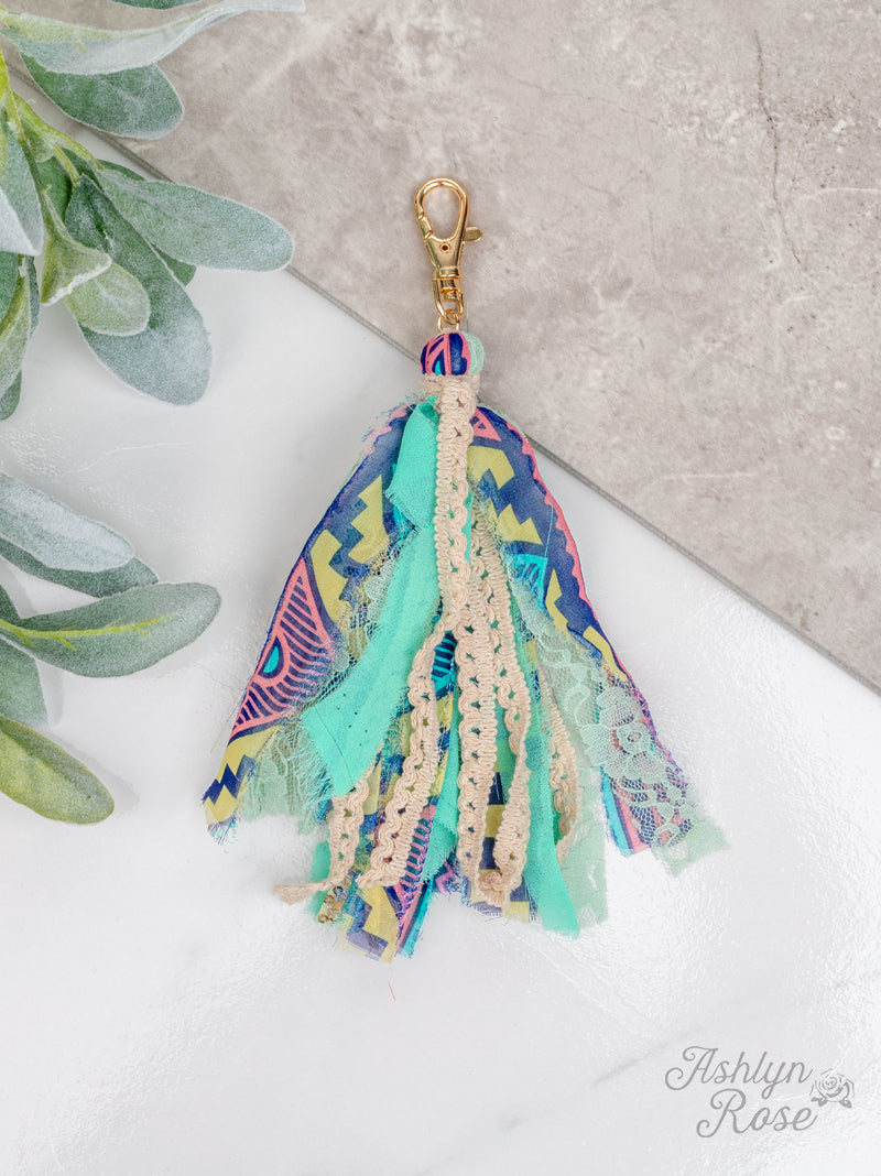 Mint to Be Keychain, Blue and Cream