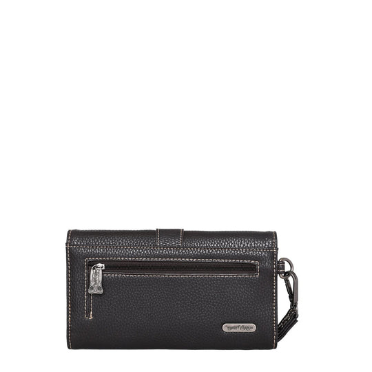 Trinity Ranch Hair-On Cowhide Buckle Collection Wristlet Wallet