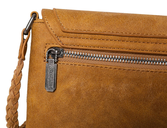 Wrangler Genuine Leather Fringe Crossbody Bag (Wrangler By Montana West) - Brown