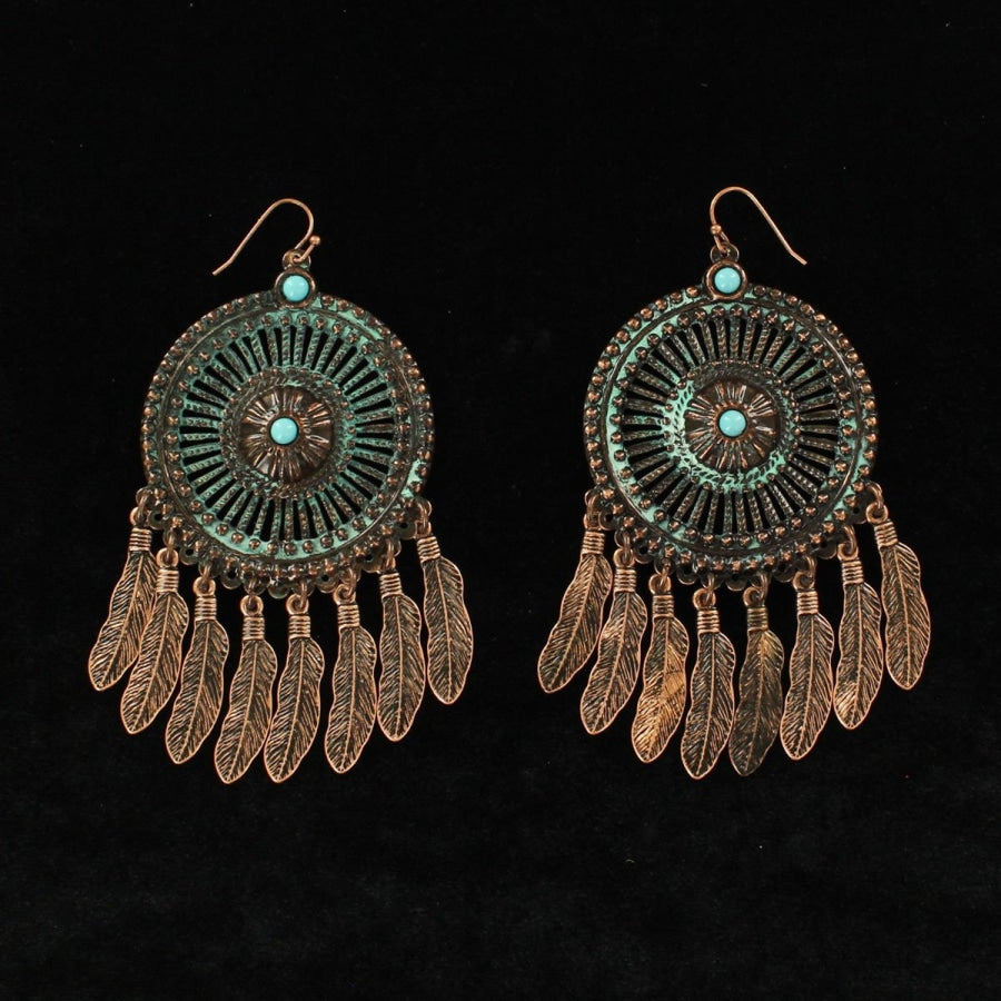 Blazin Roxx Earring Set Patina Color Dreamcatcher Earrings - Accessories