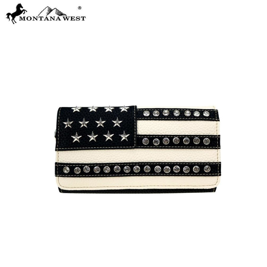 Montana West American Pride Collection Secretary Style Wallet - Black - Bags & Purses
