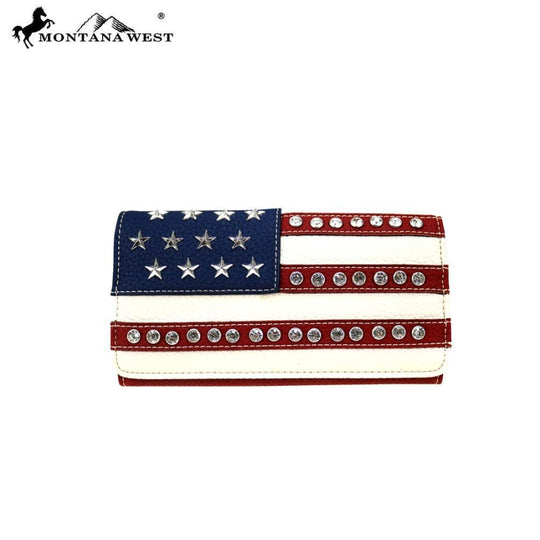 Montana West American Pride Collection Secretary Style Wallet - Red - Bags & Purses