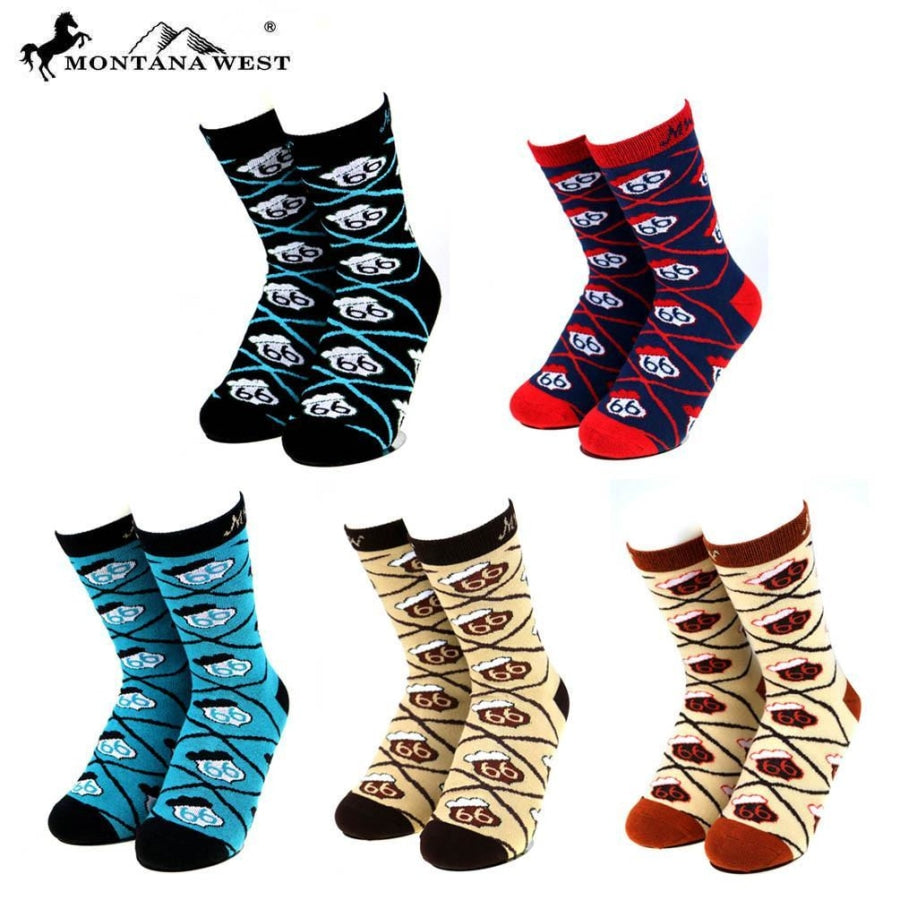 Montana West Route 66 Collection Sock Assorted Colour - Accessories