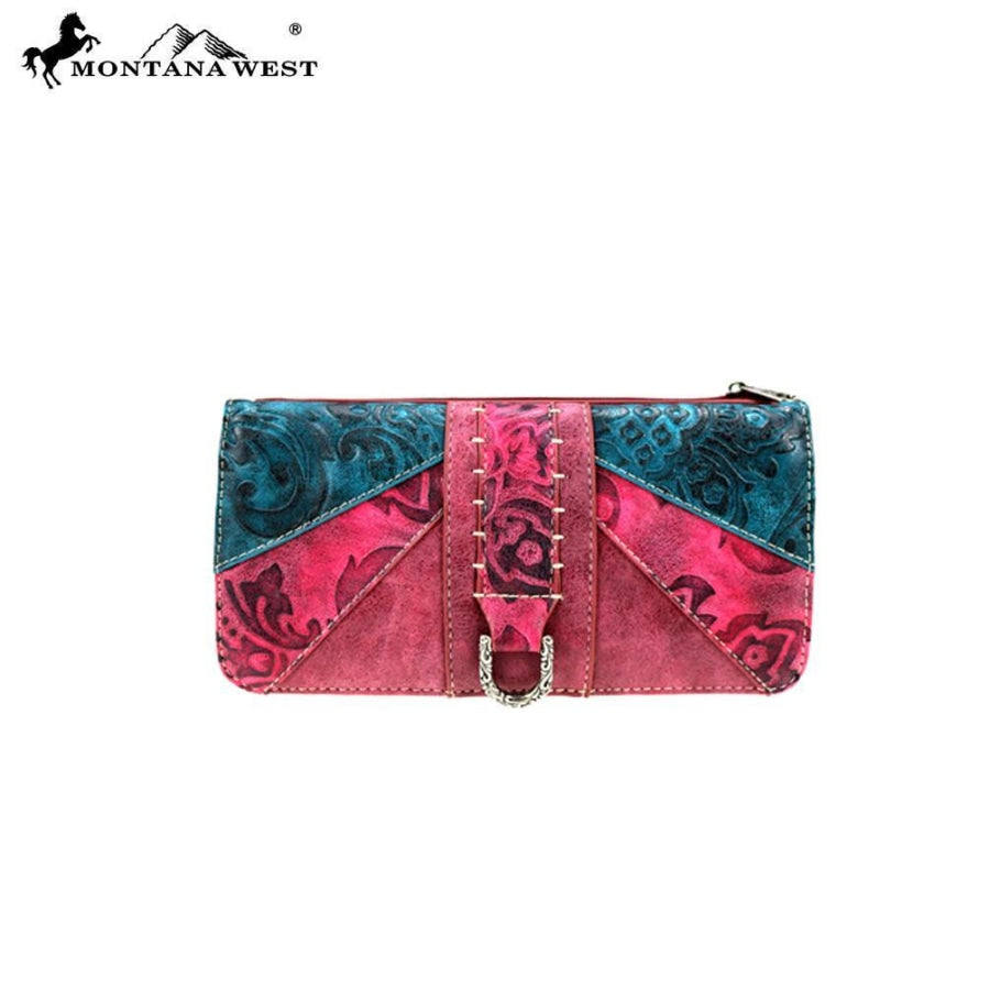 Montana West Western Embossed Collection Wallet In Hot Pink - Bags & Purses
