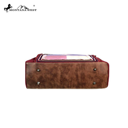 Montana West Texas Pride Collection Mini Tote/Messenger in Red