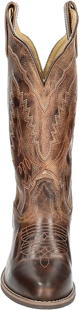 Smoky Mountain Boots Womens Amelia Brown Distress Leather Cowboy Boot