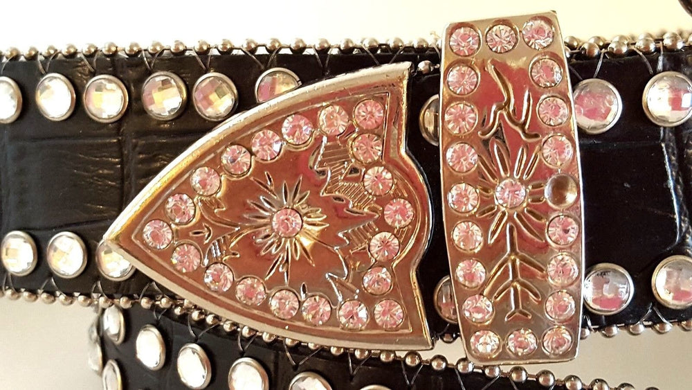 Blazin Roxx Croc Print Leather Black - Accessories Belt Ladies