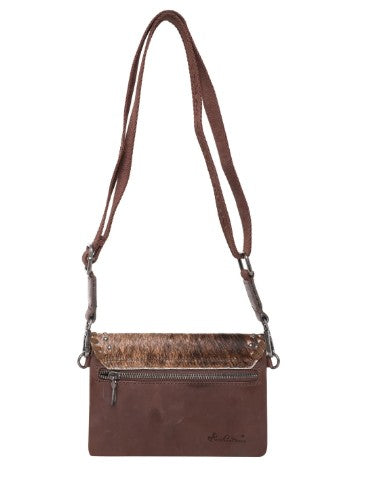 Montana West 100% Genuine Leather Hair-On Collection Crossbody in Coffee