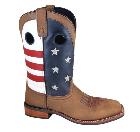 Smoky Mountain Men's Stars and Stripes Western Boots - Broad Square Toe