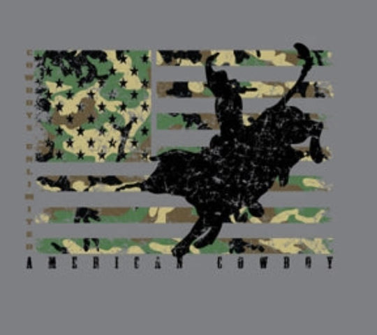 Camo Bull Grey Short Sleeved T-Shirt