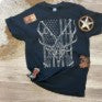 Buck with American Flag Black Short Sleeved T-Shirt