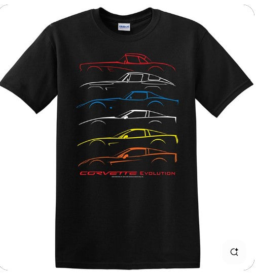 Corvette Evolution Black T-Shirt