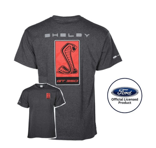 Ford Mustang GT350 Shelby Cobra Logo Cotton T-Shirt Gray Official Licensed