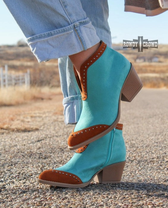 Beaumont Booties Blue Suede Boots