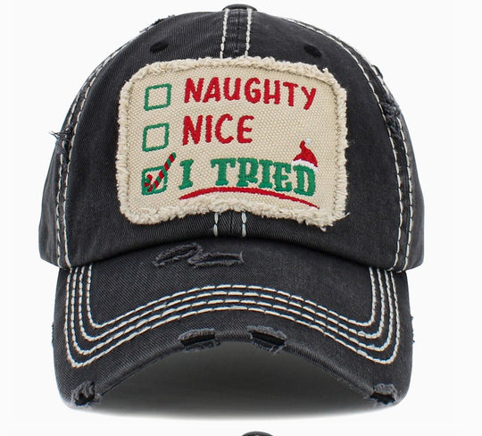 I Tried Washed Vintage Ballcap in Black