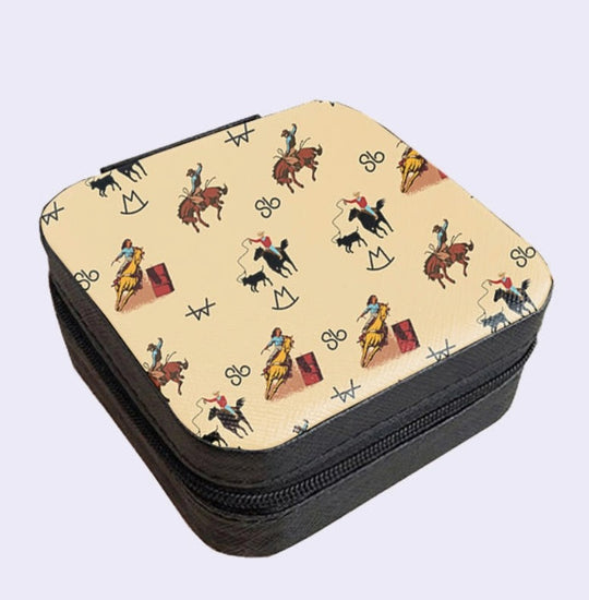 Vintage Cowboy Square Jewelry Case