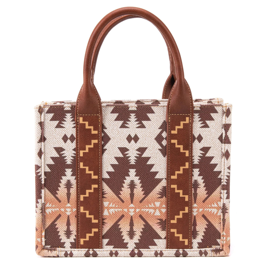 Wrangler Southwestern Print Small Canvas Tote/Crossbody - Light Coffee