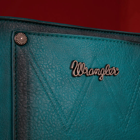 Wrangler Rivets Studded Wristlet/ Crossbody - Turquoise