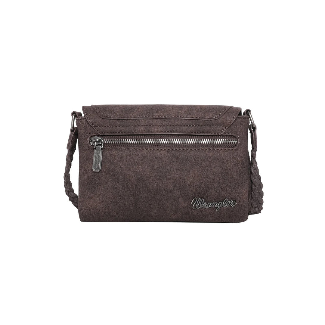 Wrangler Genuine Leather Fringe Crossbody Bag (Wrangler By Montana West) - Coffee