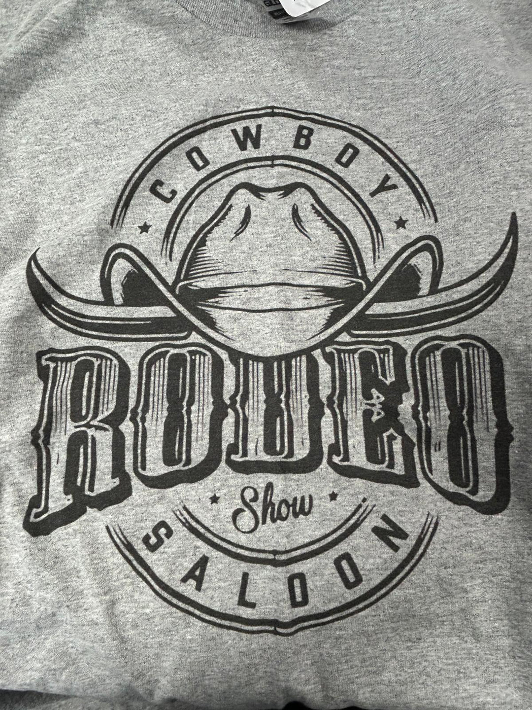 Cowboy Saloon Rodeo Show T-Shirt in Grey
