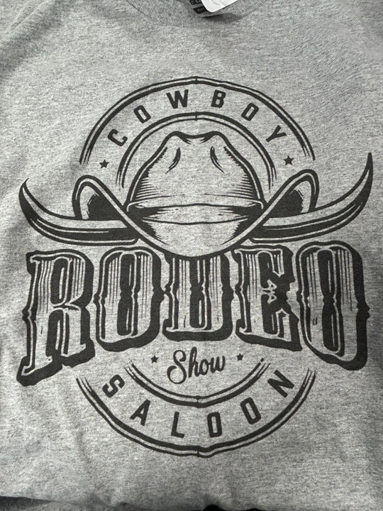 Cowboy Saloon Rodeo Show T-Shirt in Grey