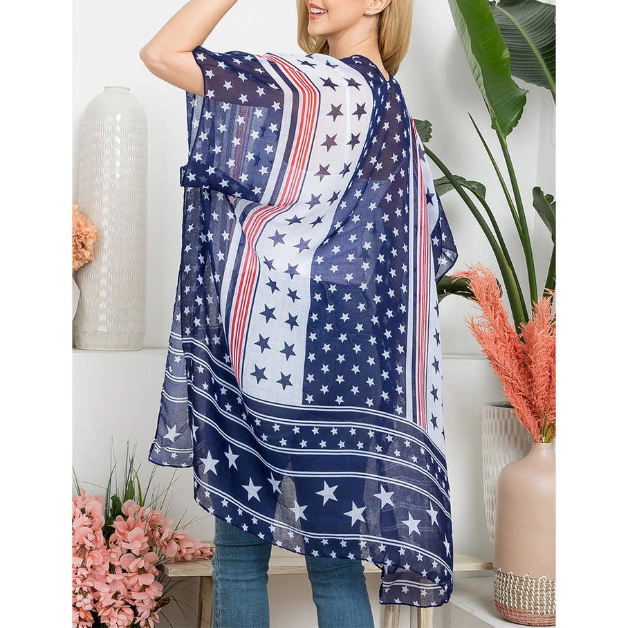 Multi Star American Flag Kimono