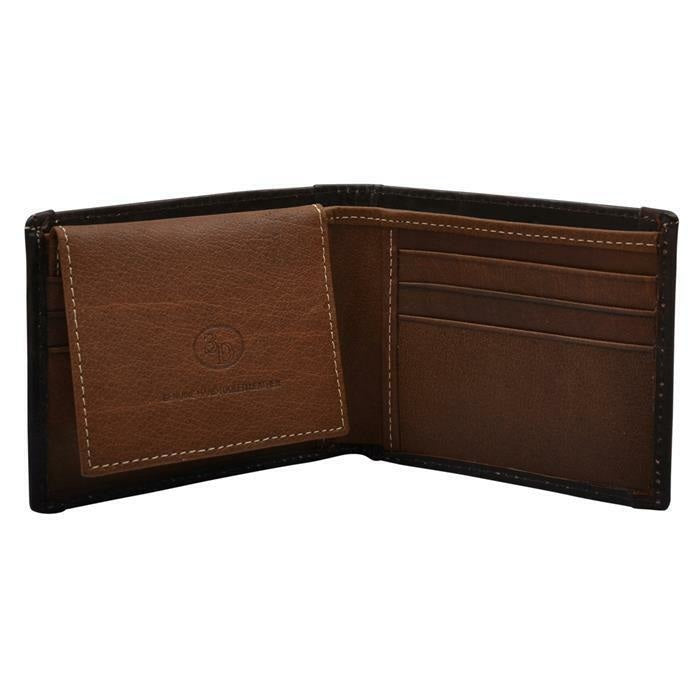 RA_BA3064-A1 P&G GENUINE LEATHER TOOLED BROWN MEN WALLET WESTERN