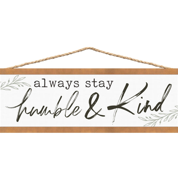 Always Stay Humble & Kind Framed Wall Art with Pine Wood Beige Framer