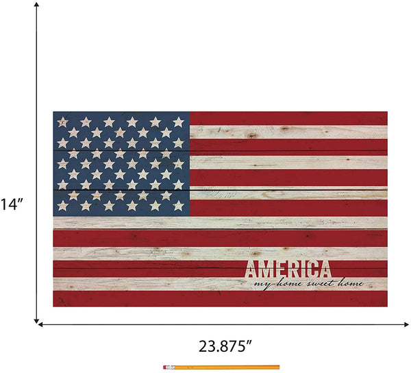 America My Home Sweet American Flag Patriotic Wood Pallet Wall Art Sign Plaque