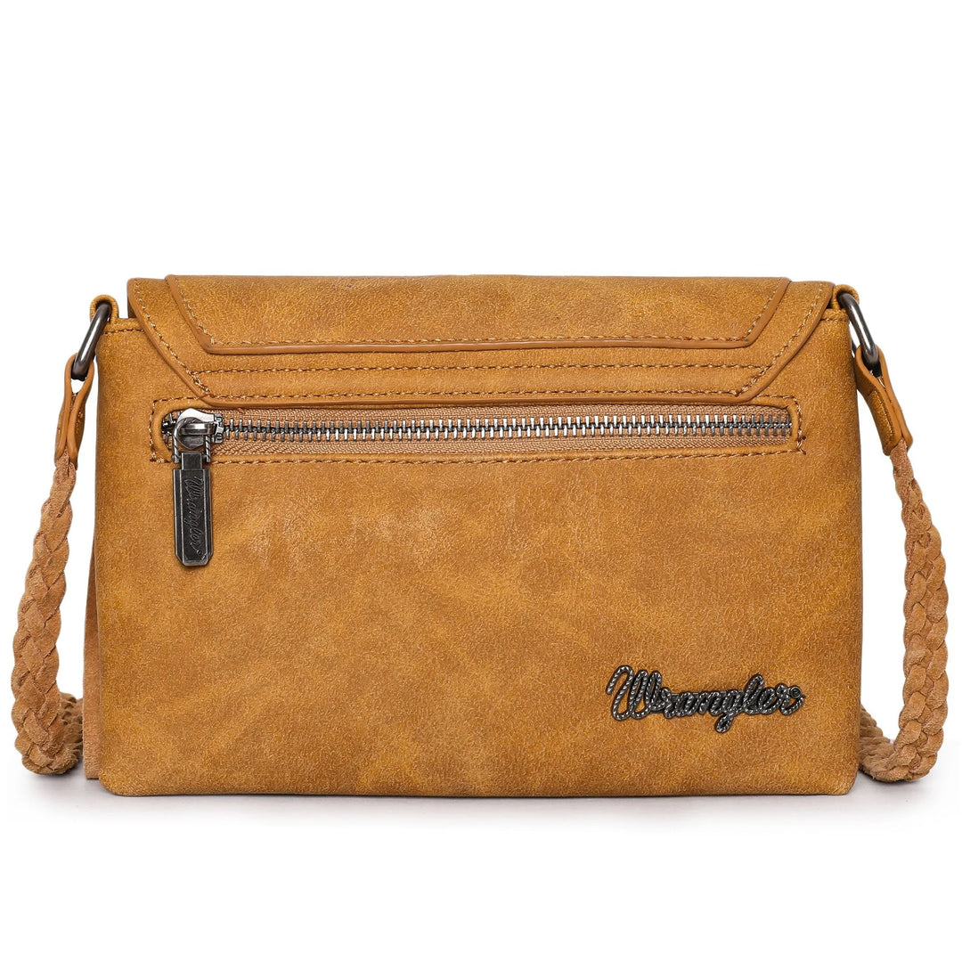 Wrangler Genuine Leather Fringe Crossbody Bag (Wrangler By Montana West) - Brown