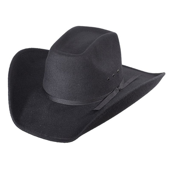 Black Faux Felt 8 Second Cowboy Hat - Accessories