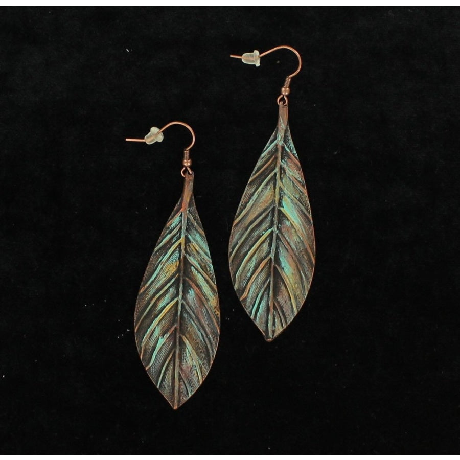 Blazin Roxx Feather Patina Earrings - Accessories