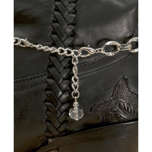 Blazin Roxx Silver Chain With Crystal Star Charm Boot Bracelet - Boot Accessories