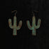 Blazin Roxx Turquoise Patina Large Cactus Earrings - Accessories
