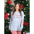 Drink Till Youre Jolly Long Sleeve Tee With Striped Elbow Patches - Womens Tops