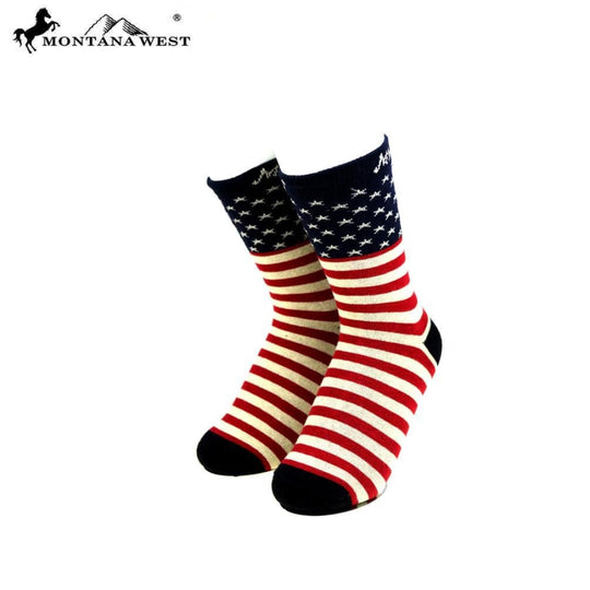Montana West American Pride Collection Socks - Red - Accessories