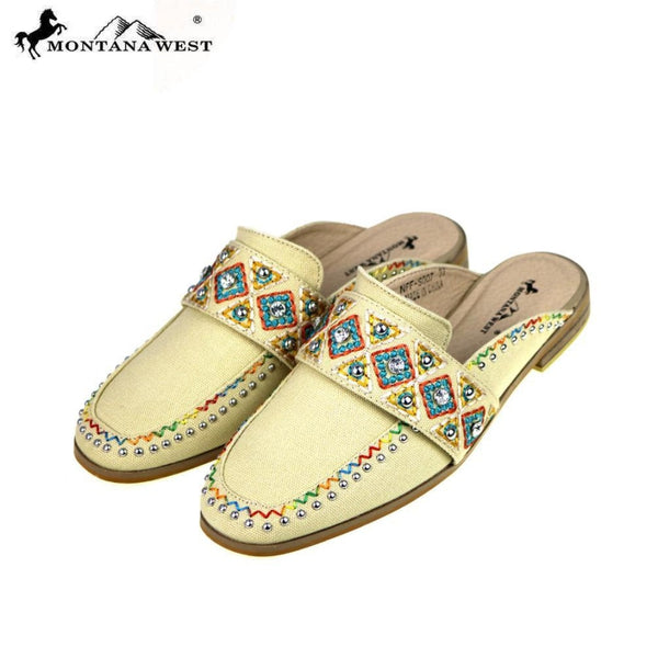 Montana West Embroidered Collection Mule Slide - Womens Boots