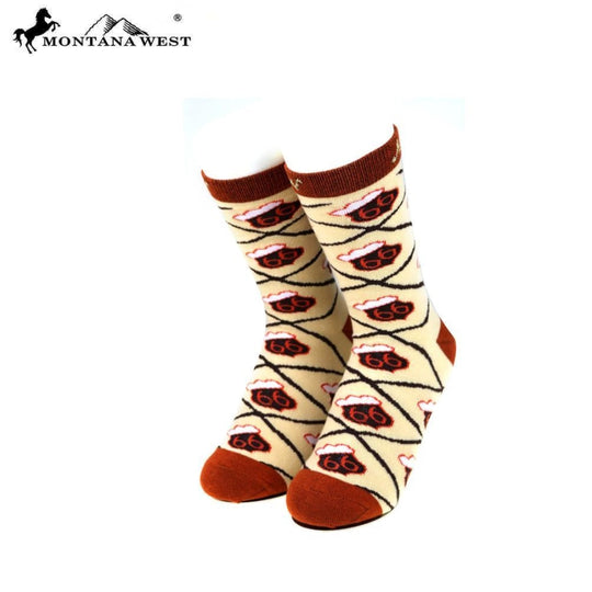 Montana West Route 66 Collection Sock Assorted Colour - Tan - Accessories