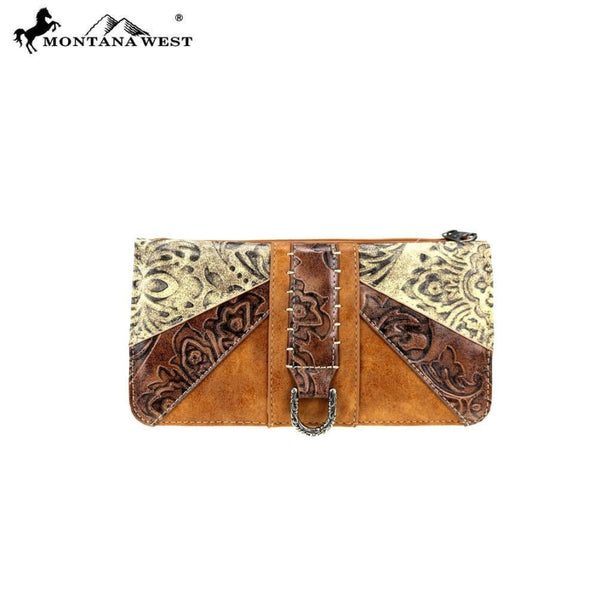 Montana West Western Embossed Collection Wallet In Brown - Bags & Purses